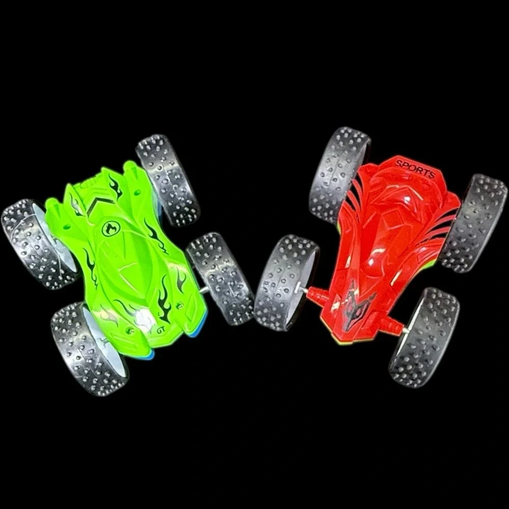 2 Four-Wheeled Double-Sided Drive Inertia Toy Car‎  Stunt Blue/Green/Red
